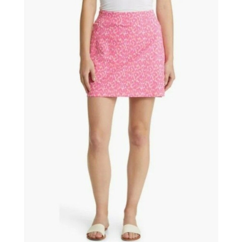 Tommy Bahama Aubrey Skort IslandZone Pink Apple Cheetah Print Women's M Golf